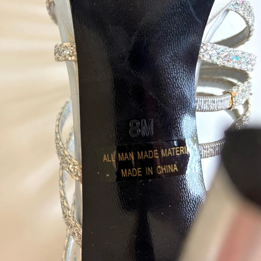 Touch Ups Carey Silver Sparkle Heels Size 8
